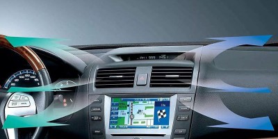 What types of sensors are typically involved in automotive air conditioning systems?