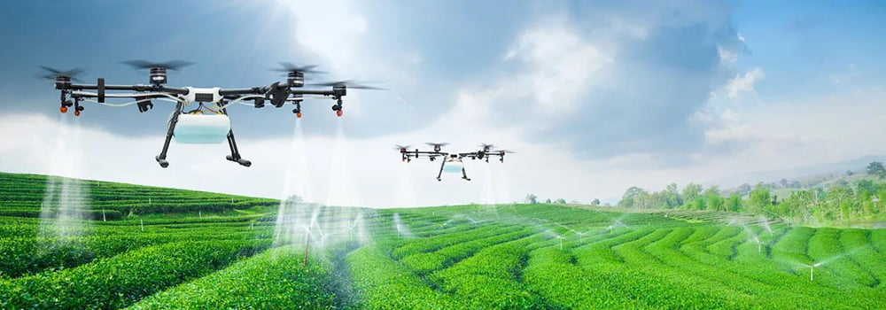 What sensors can agricultural drones typically be equipped with